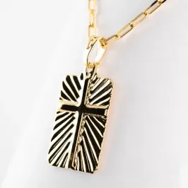 COLAR CORRENTE CARTIER CRUCIFIXO PLACA