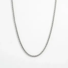 CORRENTE PIPOCA PRATA DE BALI 80CM 2,5MM