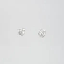 ARGOLA CLICK CRAVEJADA DETALHE DE FLOR PEQUENA 1.63GR