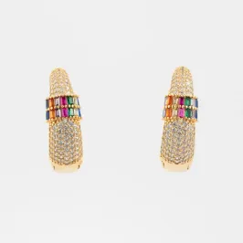 ARGOLA CLICK CRAVEJADO COM PEDRAS CORES VARIADAS 3CM