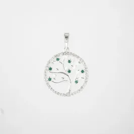 PINGENTE ÁVORE DA VIDA PEDRA VERDE