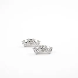 BRINCO EARCUFF COM BANHO DE RODIO 4 PEDRAS