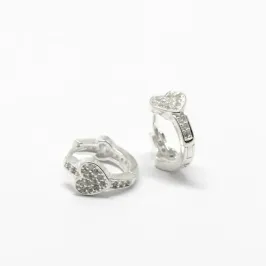 ARGOLA CLICK 2 CORAÇÕES CRAVEJADO