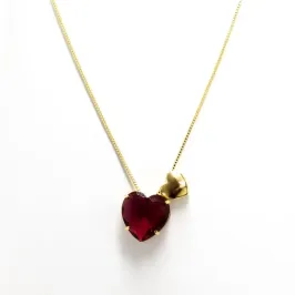 GARGANTILHA 2 CORAÇÃOS EM PEDRA E LISO