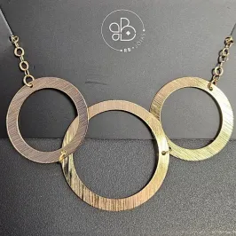 GARGANTILHA 3 CIRCULOS LAMINADO VAZADO