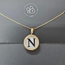 GARGANTILHA CRAVEJADO REDONDO LETRA G