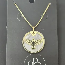 GARGANTILHA ESPIRITO SANTO MEDALHA MADREPEROLA