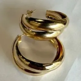 ARGOLA 3CM ABAULADA COM 2 AROS E TARRACHA 