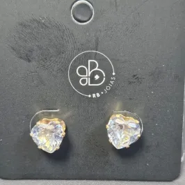 BRINCO CORAÇÃO PEDRA CRISTAL ESTILO GALERIA