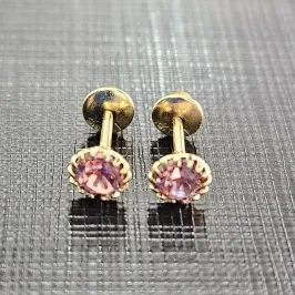 BRINCO PEDRA ROSÊ COM GARRAS TARRAXA BABY
