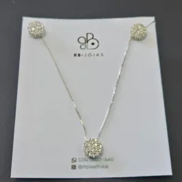 CONJUNTO 3 PEÇAS CIRCULO CRAVEJADO ESTILO GALERIA