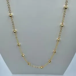 CORRENTE BOLINHA 1MM ELO CADEADO 45CM