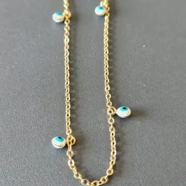 CORRENTE LONGUINHO ELO CARTIER COM OLHO GREGO