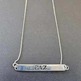 GARGANTILHA PLACA FRASE PAZ