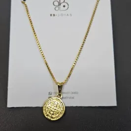 GARGANTILHA VENEZIANA MEDALHA DE SÃO BENTO 50 CM