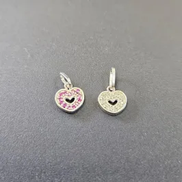 PINGENTE CORAÇÃO PEQUENO CORES VARIADAS CRAVEJADO