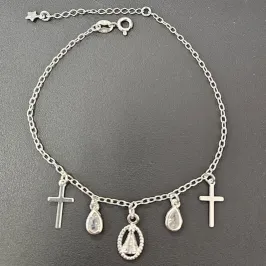PULSEIRA NSRA APARECIDA CRUZ E PEDRA GOTA PENDURADO