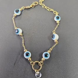 PULSEIRA OLHO GREGO COM PONTO DE LUZ NO CENTRO