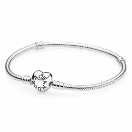 PULSEIRA PANDORA FECHO CORAÇÃO LISO MANUSCRITO 16CM