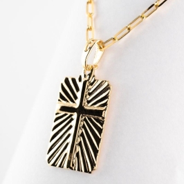 COLAR CORRENTE CARTIER CRUCIFIXO PLACA