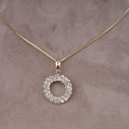 GARGANTILHA CIRCULO CRAVEJADO 45CM