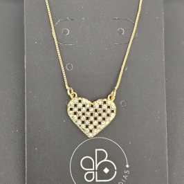 GARGANTILHA CORAÇÃO CRAVEJADO