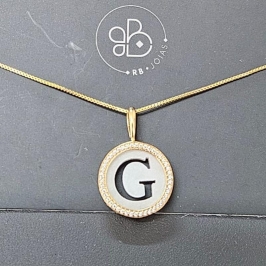 GARGANTILHA CRAVEJADO REDONDO LETRA G