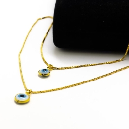 GARGANTILHA DUPLA OLHO GREGO