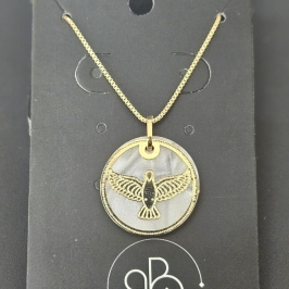 GARGANTILHA ESPIRITO SANTO MEDALHA MADREPEROLA