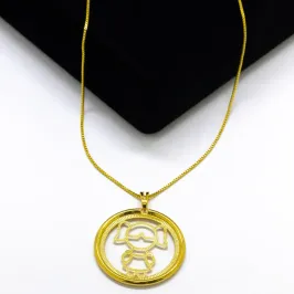 GARGANTILHA FILHOS MEDALHA GRANDE MENINA