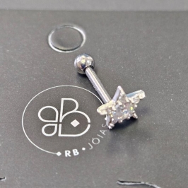 PIERCING TRAGUS ESTRELA CRAVEJADO