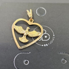 PINGENTE CORAÇÃO POMBA DA PAZ