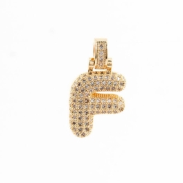 PINGENTE LETRA F CRAVEJADO