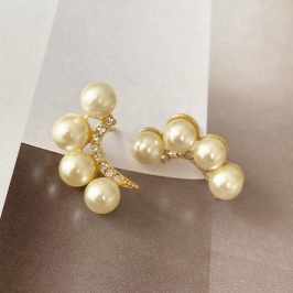 BRINCO 5 PEROLAS COM PEDRAS CRISTAL