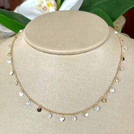 CORRENTE CHOCKER PEDRAS E MEDALHA PENDURADO