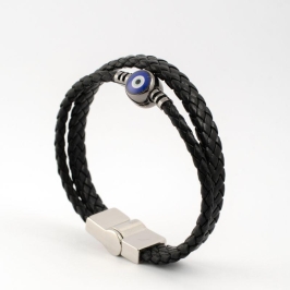 PULSEIRA COURO OLHO GREGO