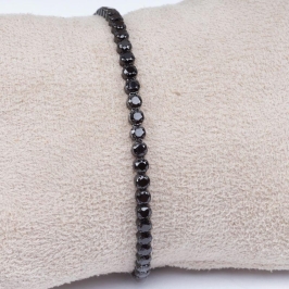 PULSEIRA RIVIERA RÓDIO E ZIRCONIA NEGRA 21CM