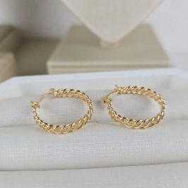 ARGOLA TRANÇADA 3 FIOS 4mm 2,5cm