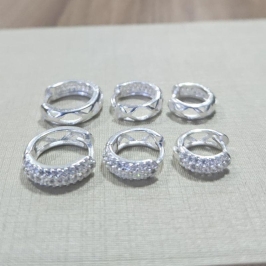 ARGOLA TRIO METADE CRAVEJADA E METADE TRABALHADA