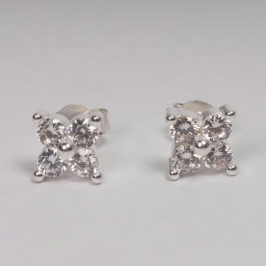 BRINCO FLOR ZIRCONIA CRYSTAL