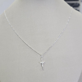 GARGANTILHA CRUZ JESUS CRISTO ELO 3X1 FIGARO FINO