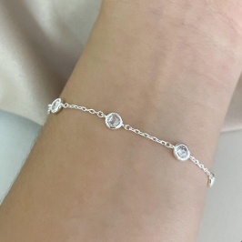 PULSEIRA PEDRA REDONDA COM EXTENSOR