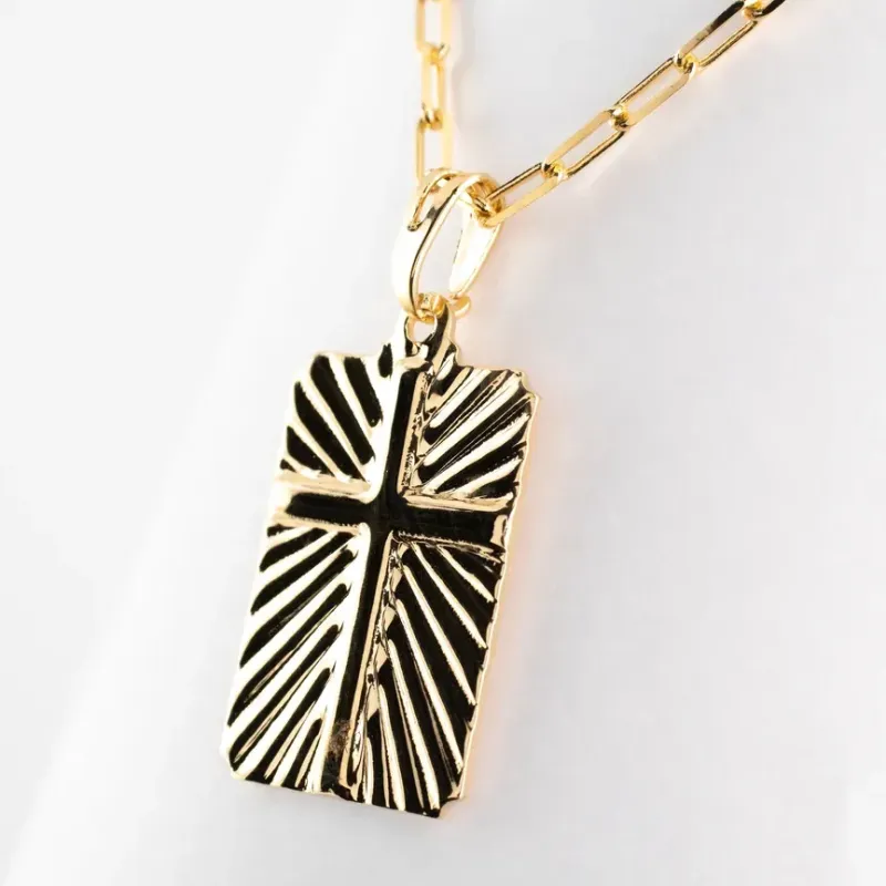 COLAR CORRENTE CARTIER CRUCIFIXO PLACA