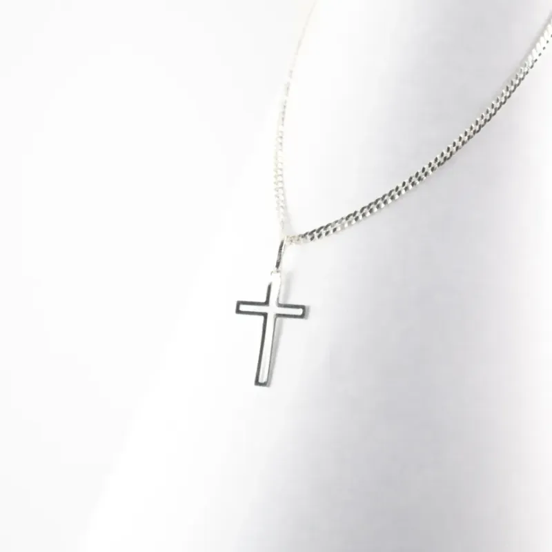 COLAR CORRENTE GRUMET CRUCIFIXO VAZADO