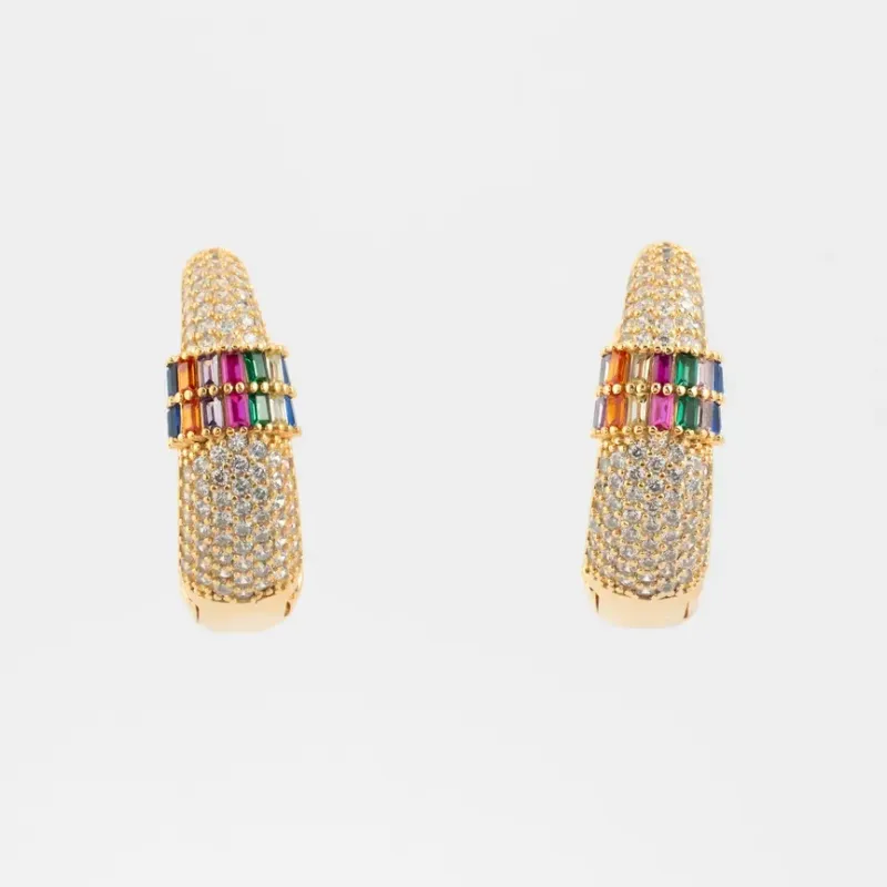 ARGOLA CLICK CRAVEJADO COM PEDRAS CORES VARIADAS 3CM