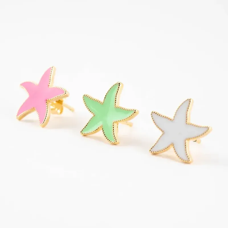 BRINCO ESMALTADO ESTRELA DO MAR CORES VARIADAS