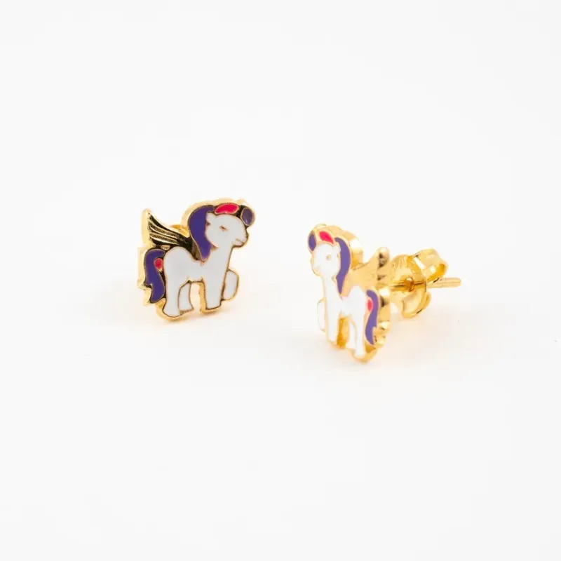 CONJUNTO UNICORNIO COLORIDO GARGANTILHA E BRINCO