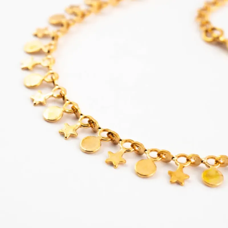 PULSEIRA BOLINHA E ESTRELA PENDURADO