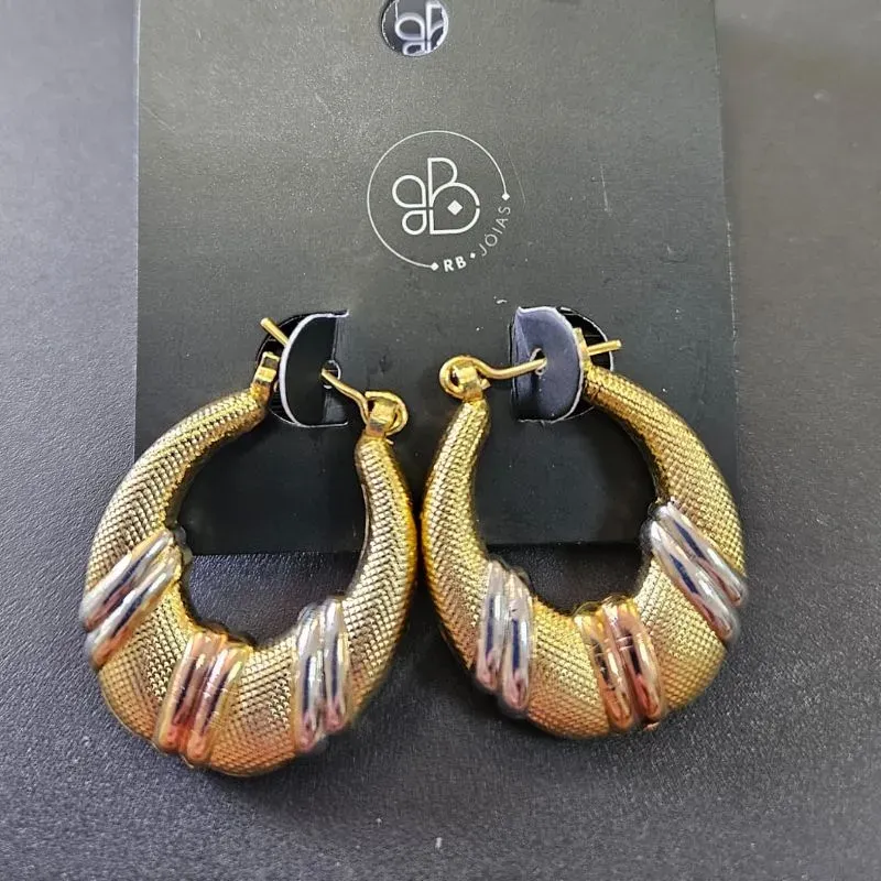 ARGOLA CANOA TRABALHADO 2 CORES