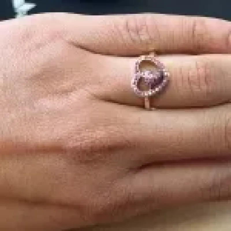 ANEL CORAÇAO ROSA